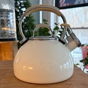 KitchenAid Cream and Silver Whistling Kettle